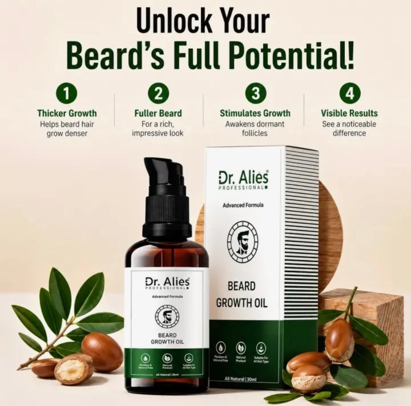 Dr Alies Professional Beard Oil - Grooming Product Designed For Beard Care And Daily Maintenance Routine - 30ML