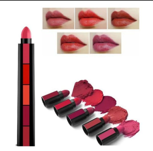 5-in-1 Luxury Matte Lipstick Set – 5 Shades in One